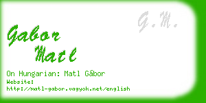gabor matl business card